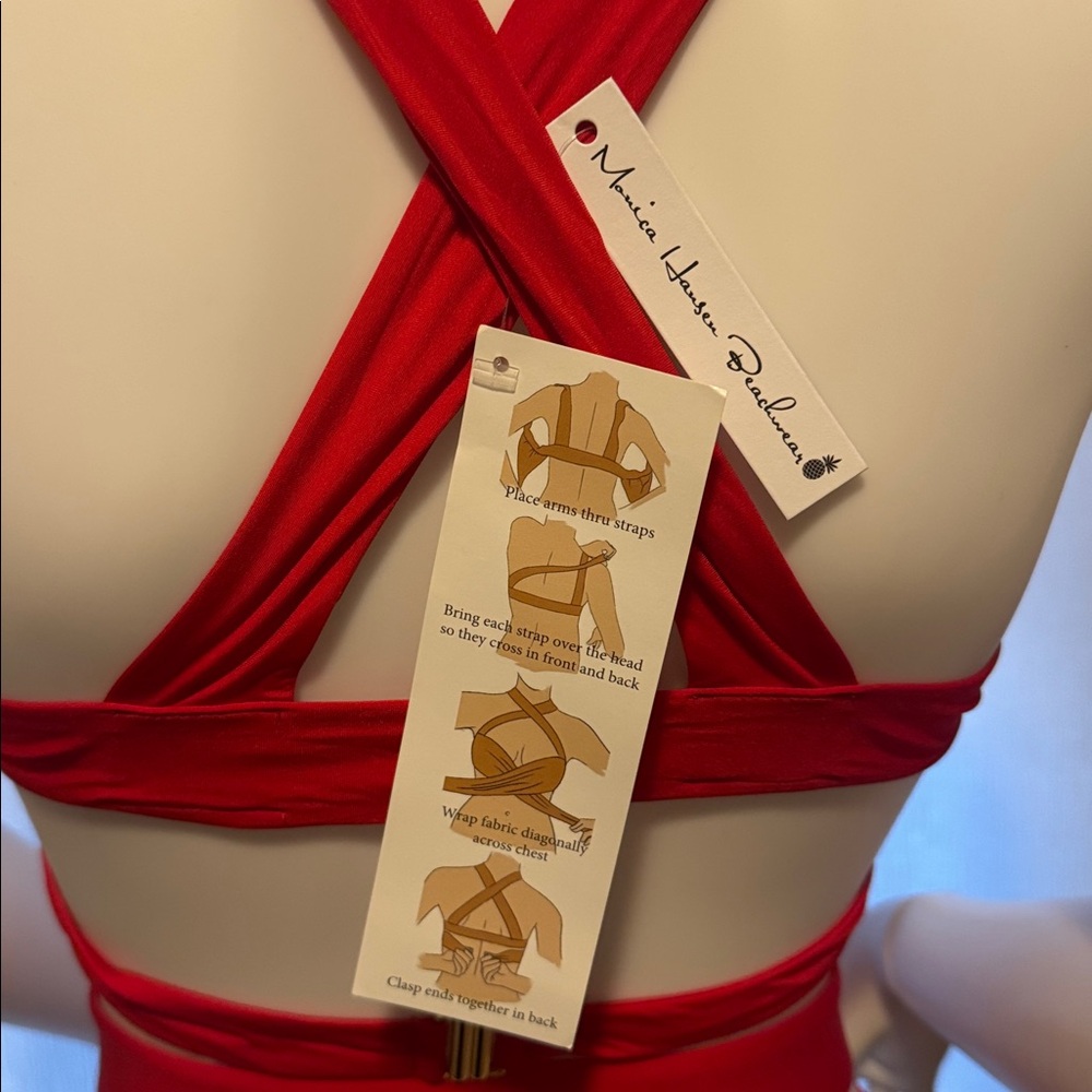 Monica Hansen Beachwear - Red Two Piece Women's Swimsuit - Picture 10 of 16